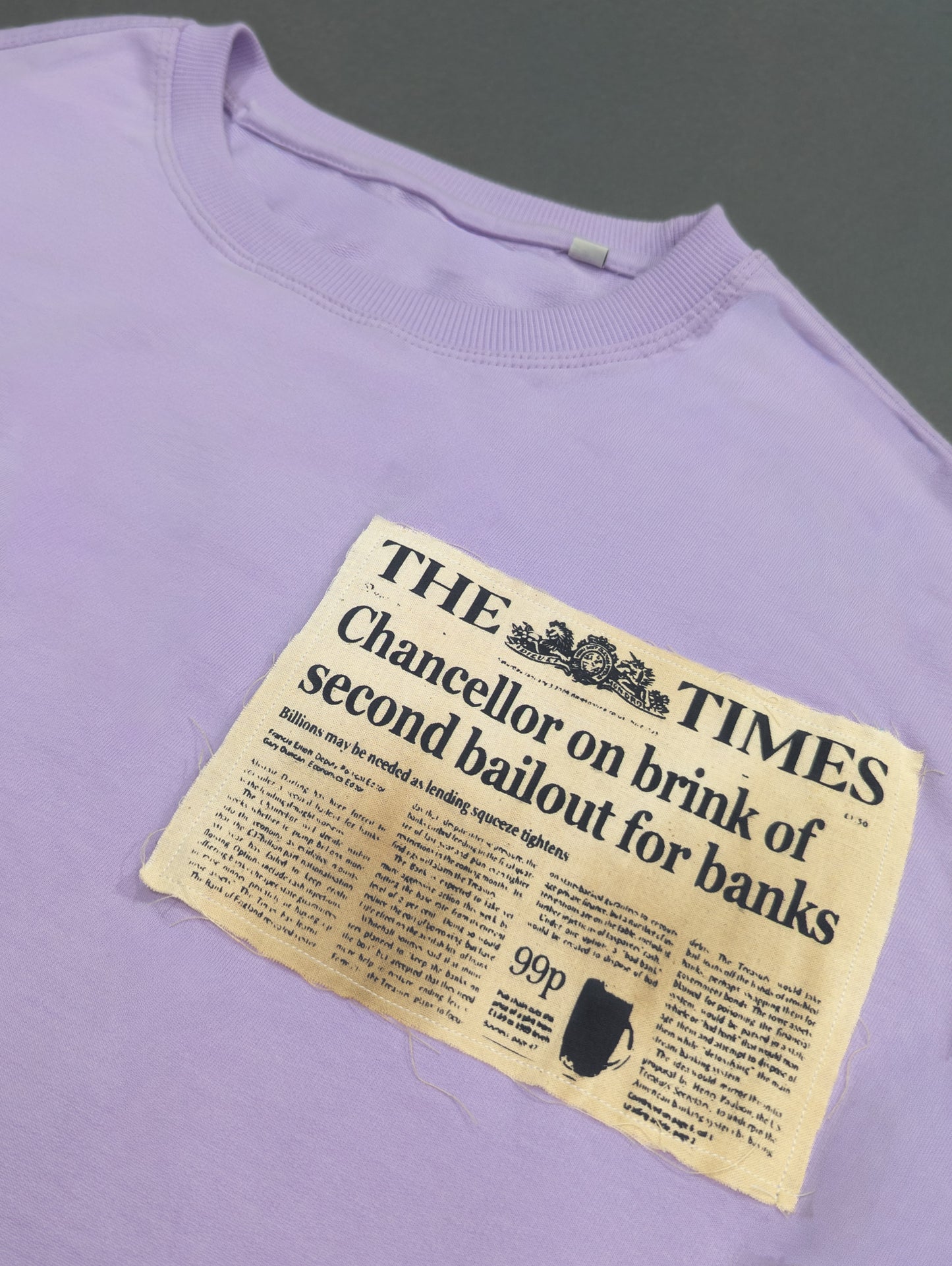 BITCOIN DISTRESSED BURNT PATCHWORK PUFF PRINTED UNISEX OVERSIZED DROP SHOULDER T-SHIRT