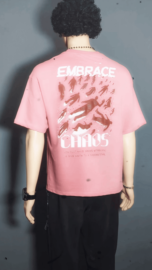 EMBRACE CHAOS PUFF PRINTED UNISEX OVERSIZED DROP SHOULDER T-SHIRT