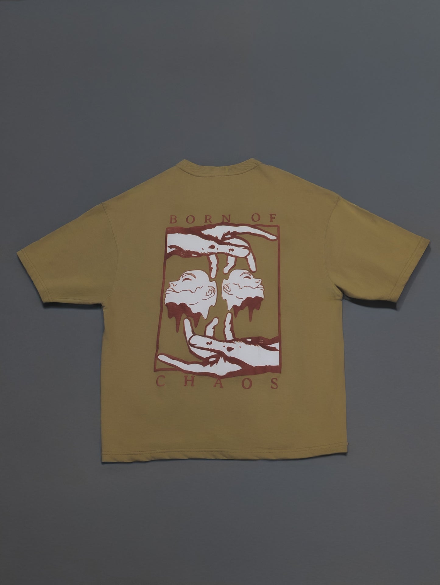 BORN OF CHAOS PUFF PRINTED UNISEX OVERSIZED DROP SHOULDER T-SHIRT