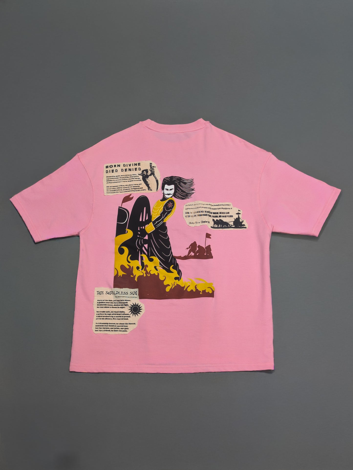KARNA PATCHWORK PRINTED UNISEX OVERSIZED DROP SHOULDER T-SHIRT