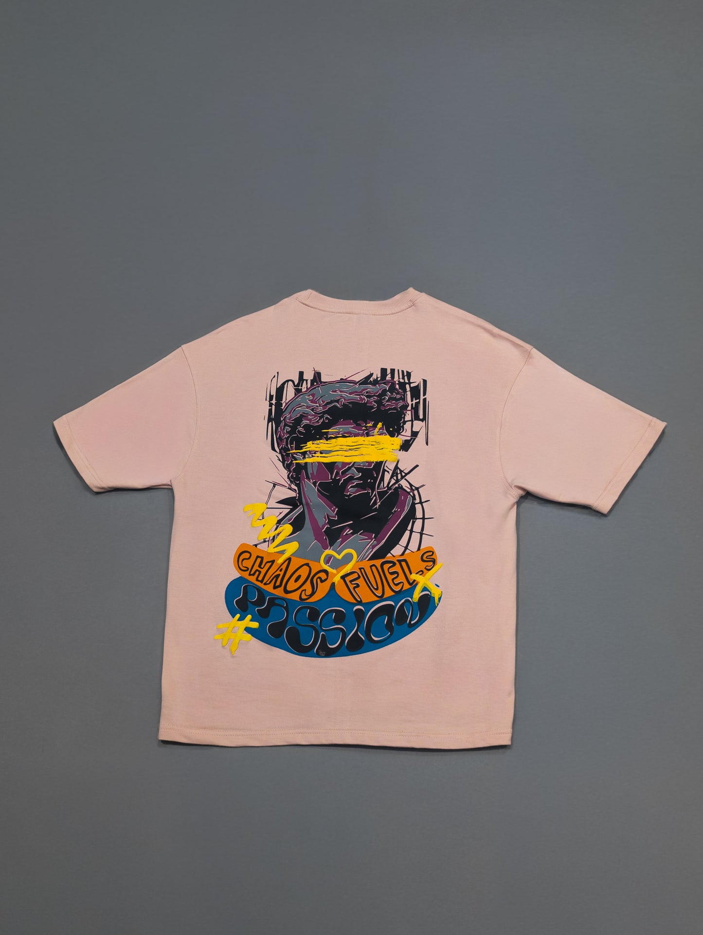 CHAOS FUEL PASSION PUFF PRINTED UNISEX OVERSIZED DROP SHOULDER T-SHIRT