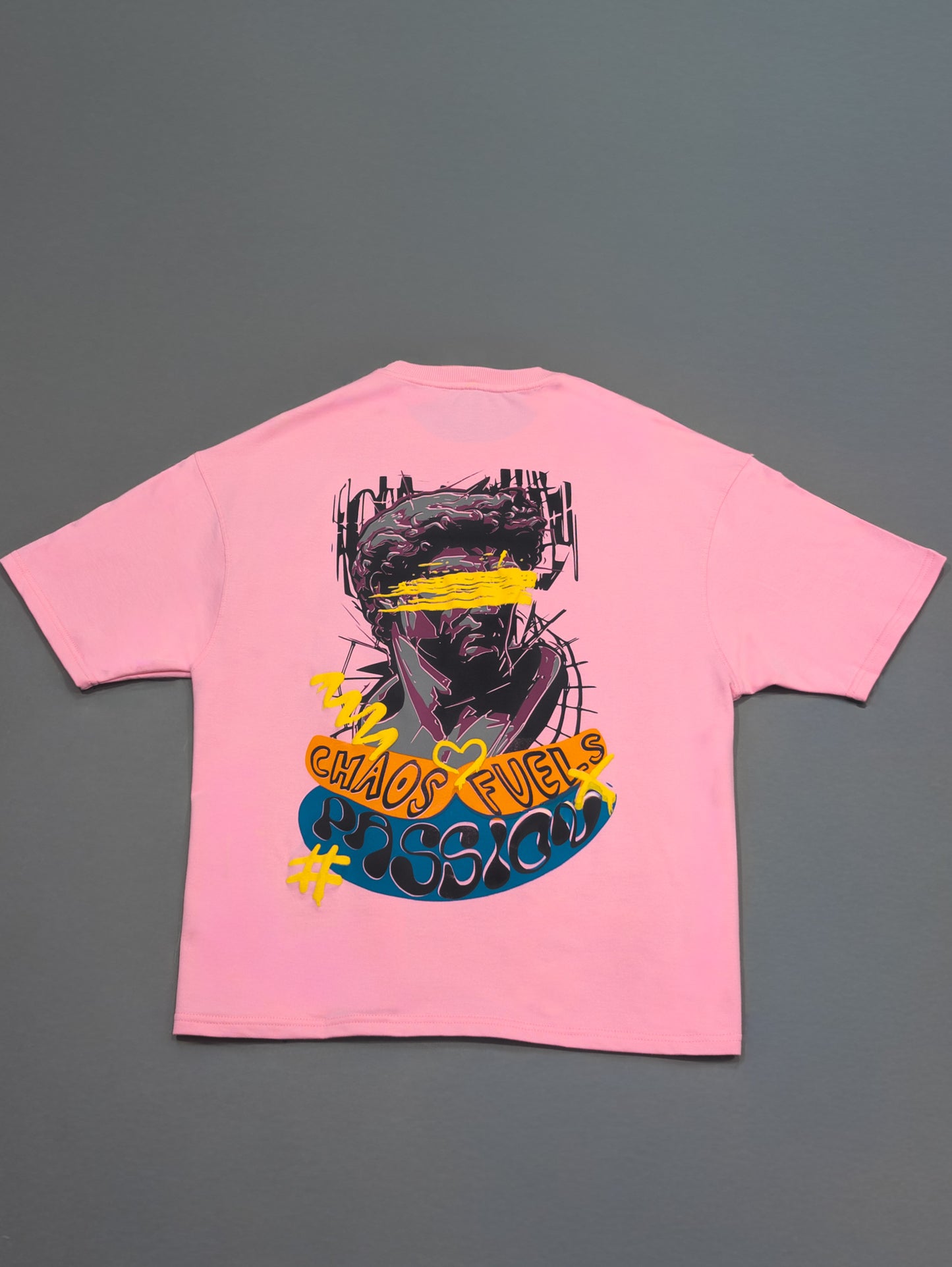 CHAOS FUEL PASSION PUFF PRINTED UNISEX OVERSIZED DROP SHOULDER T-SHIRT