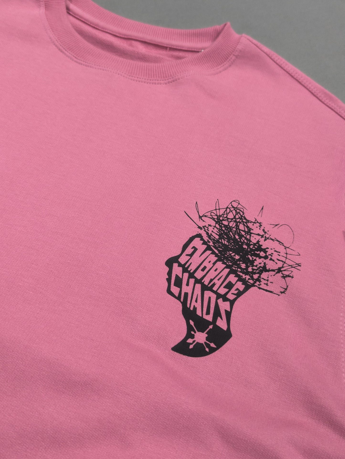 EMBRACE CHAOS PUFF PRINTED UNISEX OVERSIZED DROP SHOULDER T-SHIRT