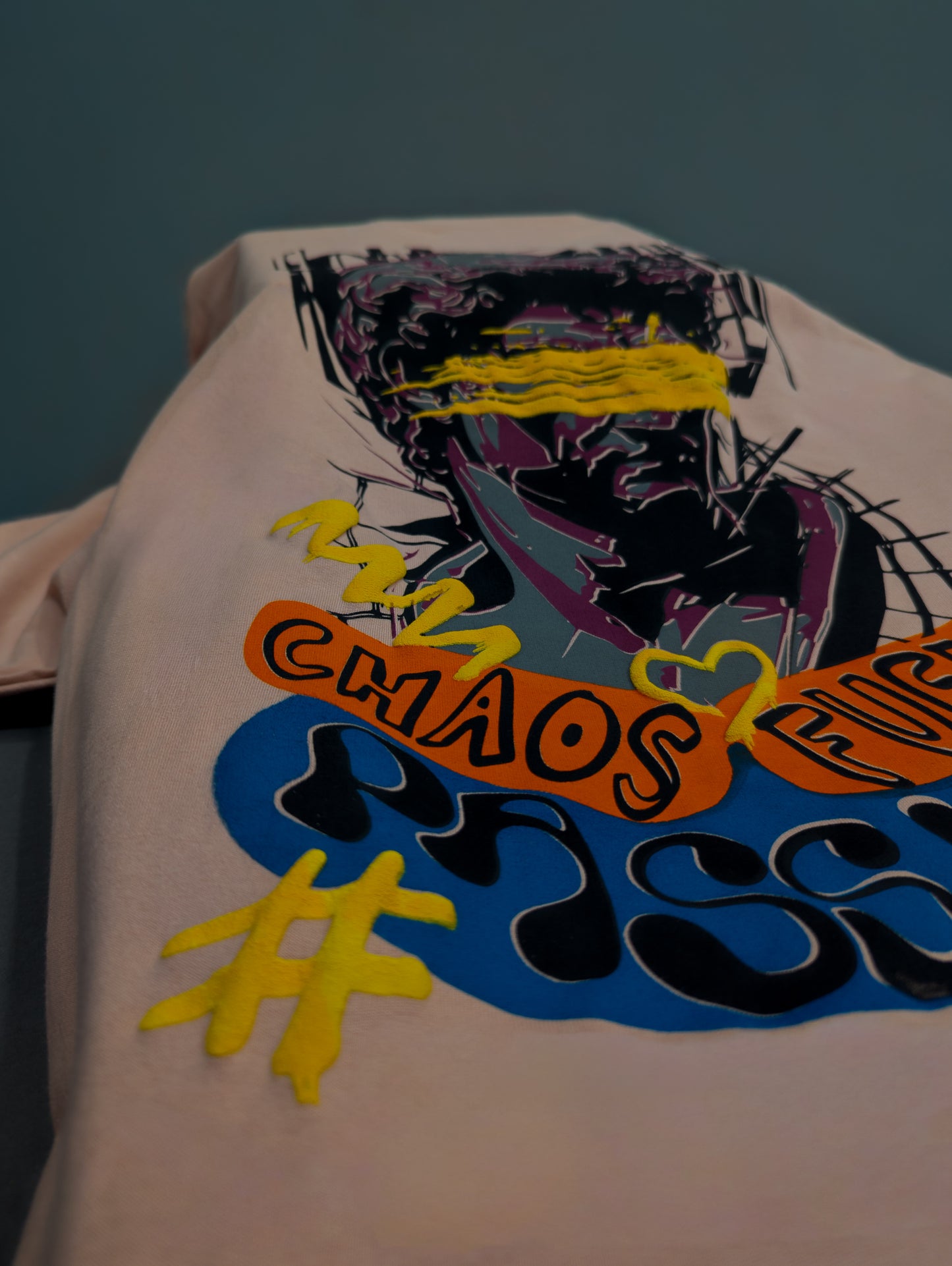 CHAOS FUEL PASSION PUFF PRINTED UNISEX OVERSIZED DROP SHOULDER T-SHIRT