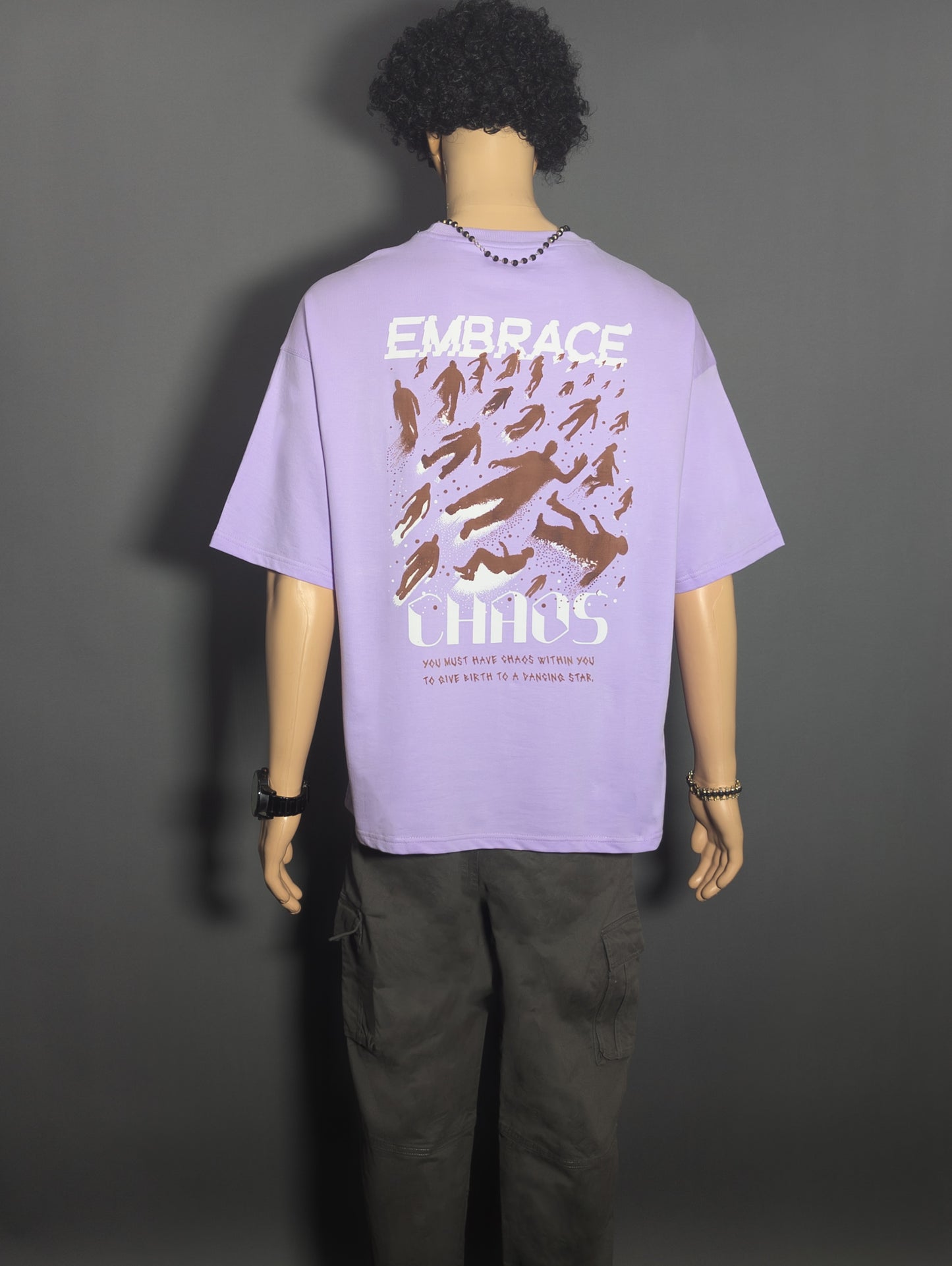 EMBRACE CHAOS PUFF PRINTED UNISEX OVERSIZED DROP SHOULDER T-SHIRT