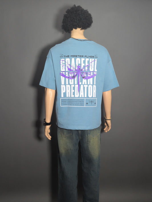 DRAGONFLY PUFF PRINTED UNISEX OVERSIZED DROP SHOULDER T-SHIRT