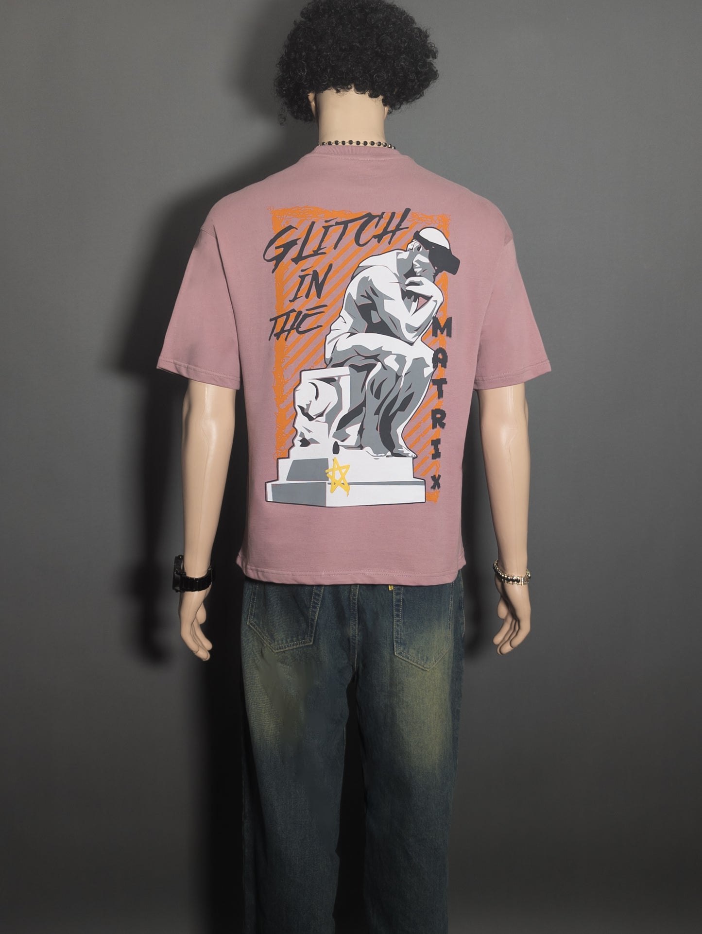 GLITCH IN THE MATRIX PUFF PRINTED UNISEX OVERSIZED DROP SHOULDER T-SHIRT
