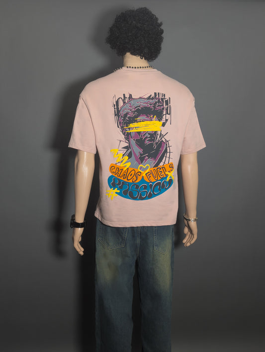 CHAOS FUEL PASSION PUFF PRINTED UNISEX OVERSIZED DROP SHOULDER T-SHIRT