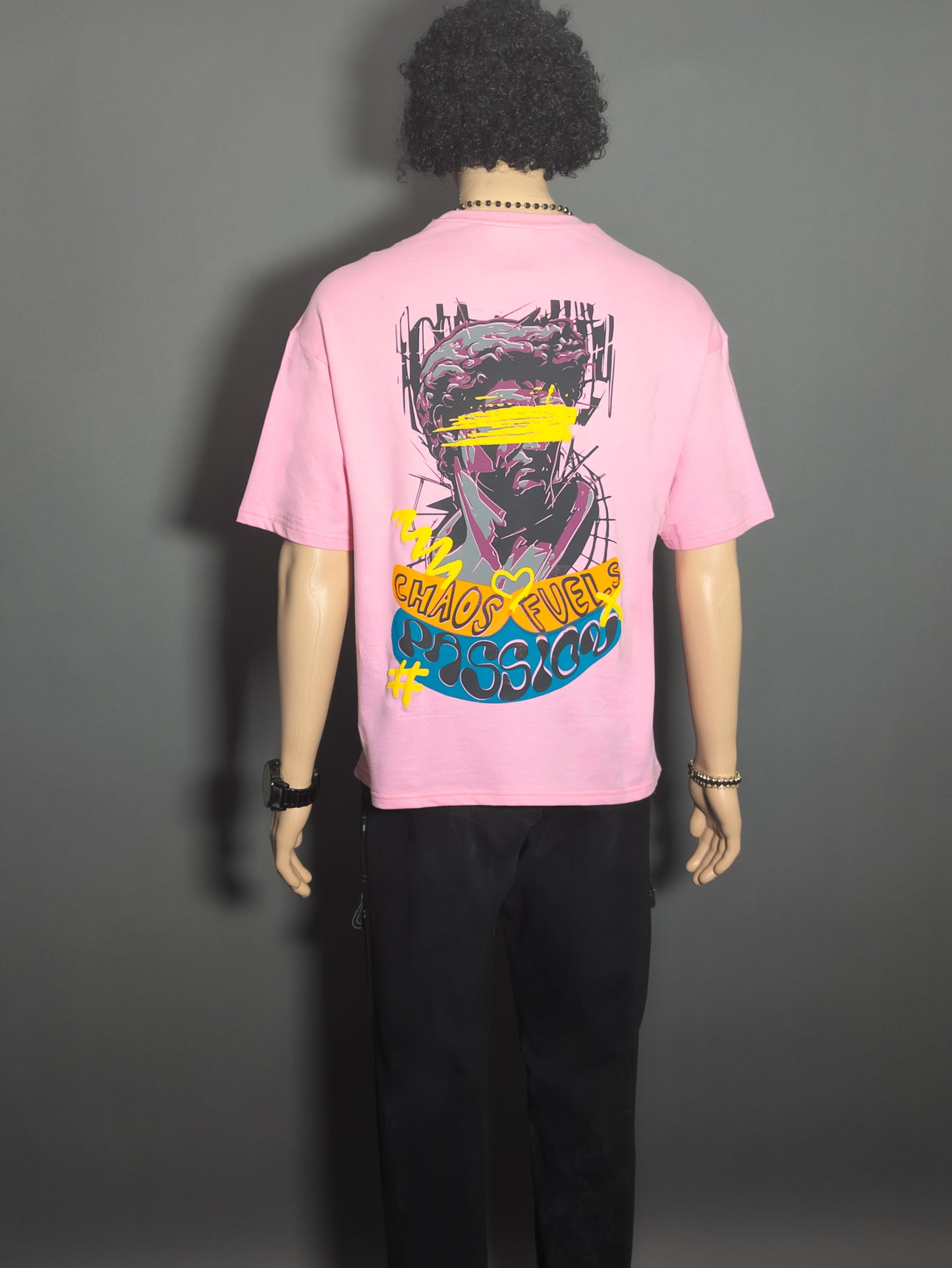 CHAOS FUEL PASSION PUFF PRINTED UNISEX OVERSIZED DROP SHOULDER T-SHIRT