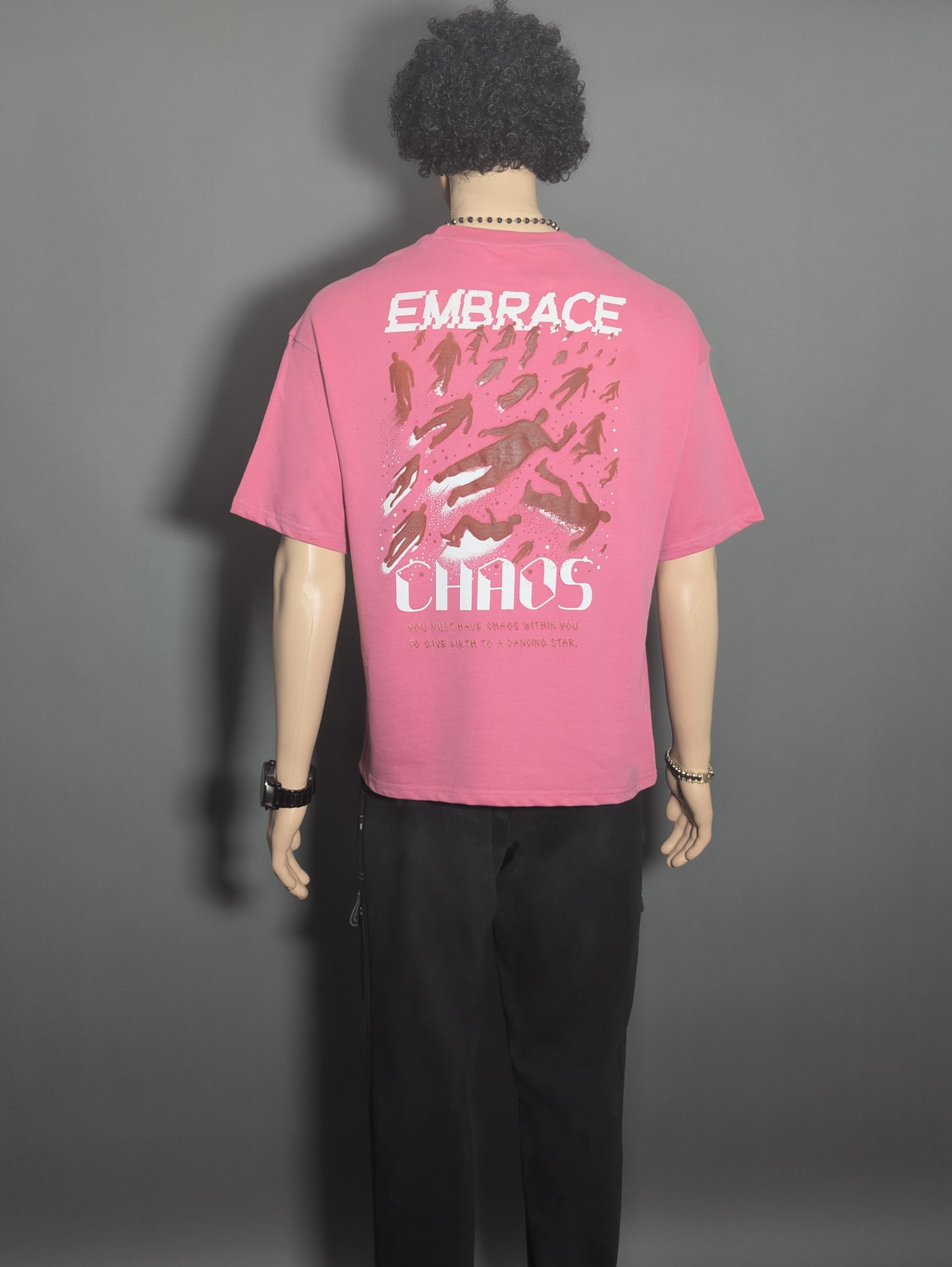 EMBRACE CHAOS PUFF PRINTED UNISEX OVERSIZED DROP SHOULDER T-SHIRT