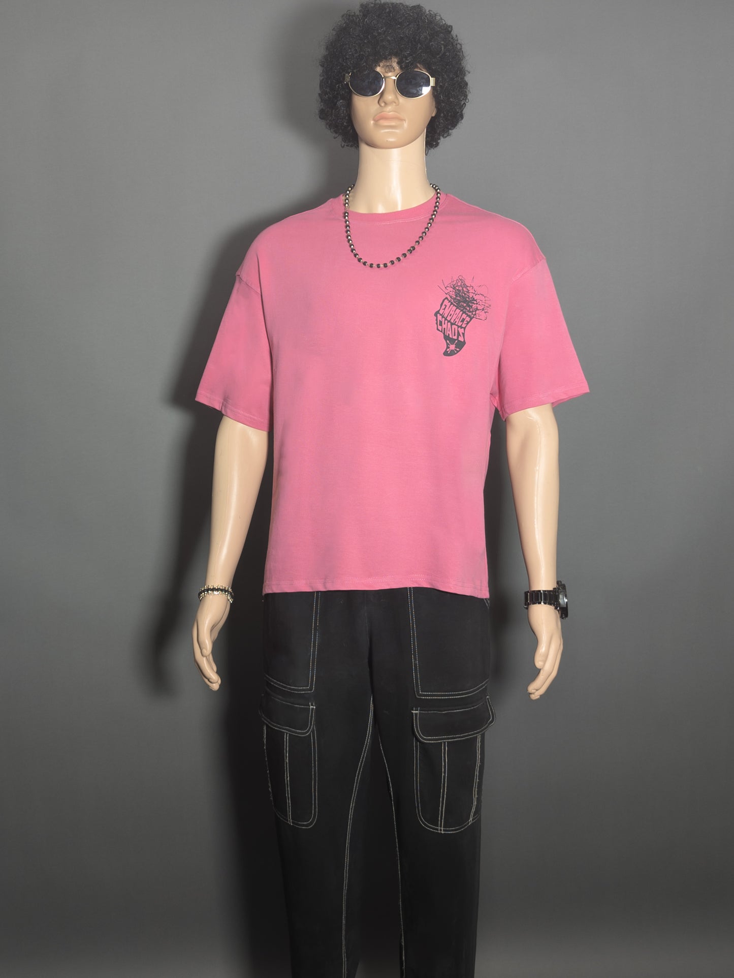 EMBRACE CHAOS PUFF PRINTED UNISEX OVERSIZED DROP SHOULDER T-SHIRT