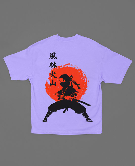 FURINKAZAN ONNA MUSHA LAVENDER OVERSIZED T-SHIRT