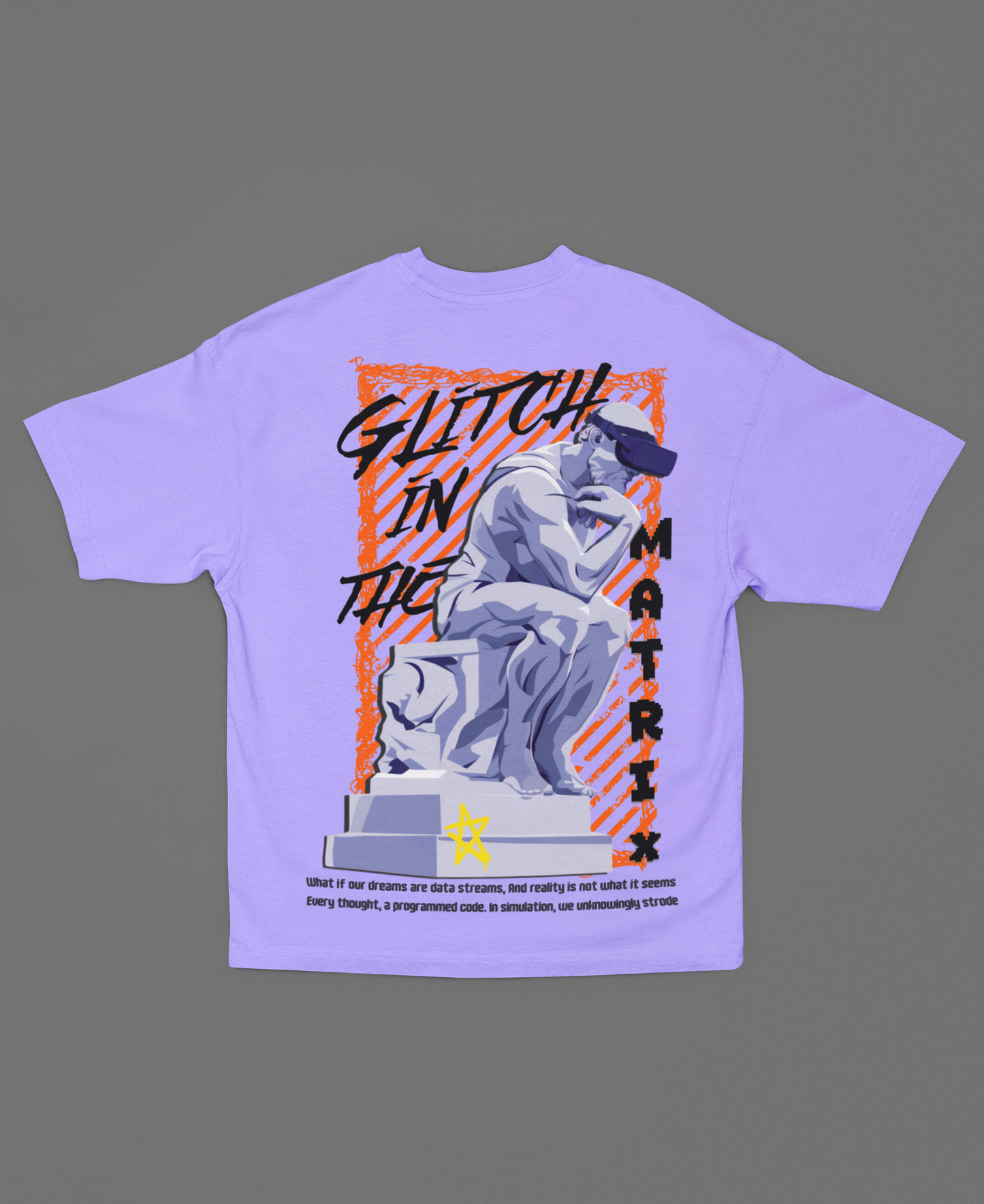 GLITCH IN THE MATRIX LAVENDER OVERSIZED TSHIRT