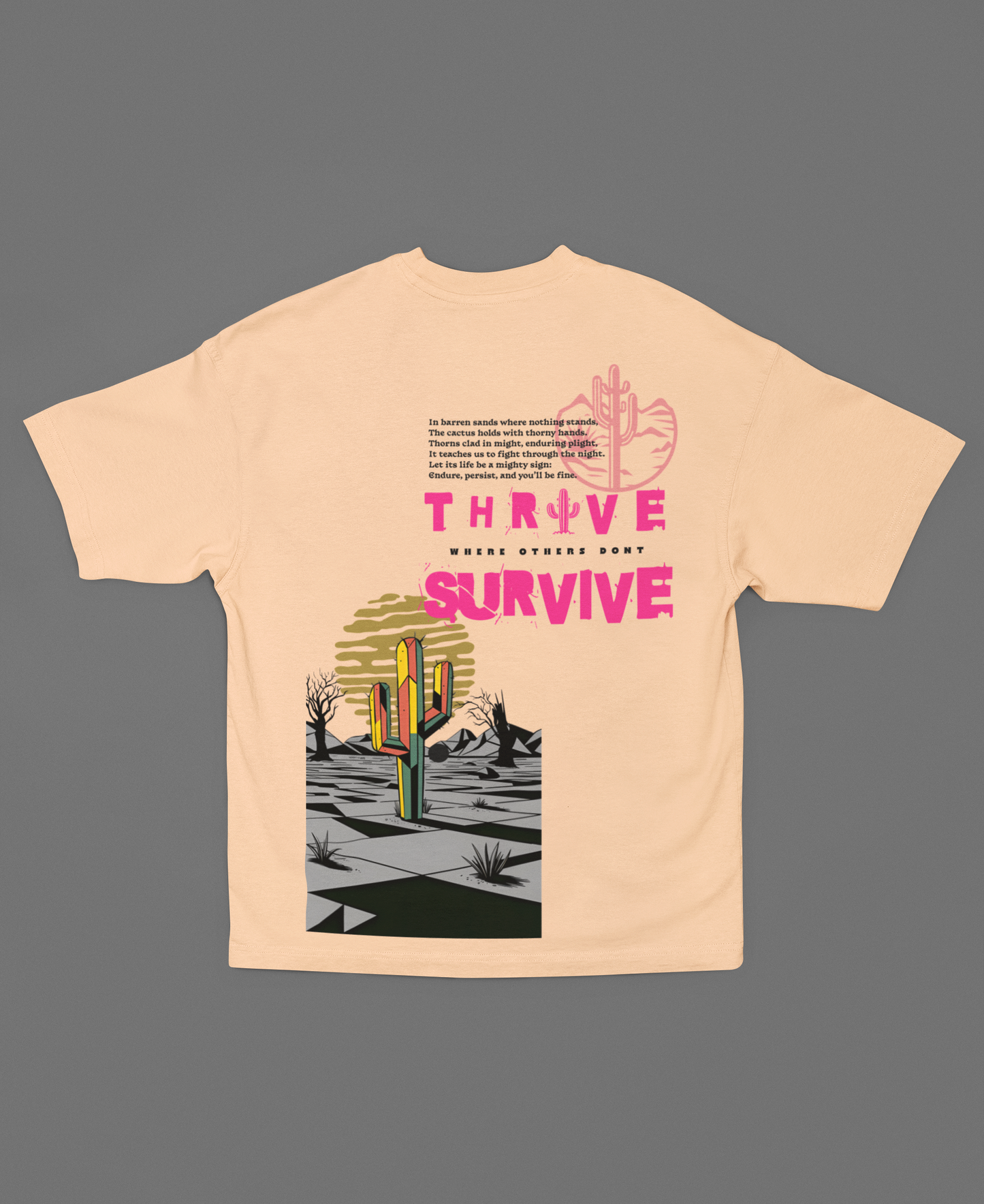 RESILIENCE CACTUS PEACH OVERSIZED T-SHIRT