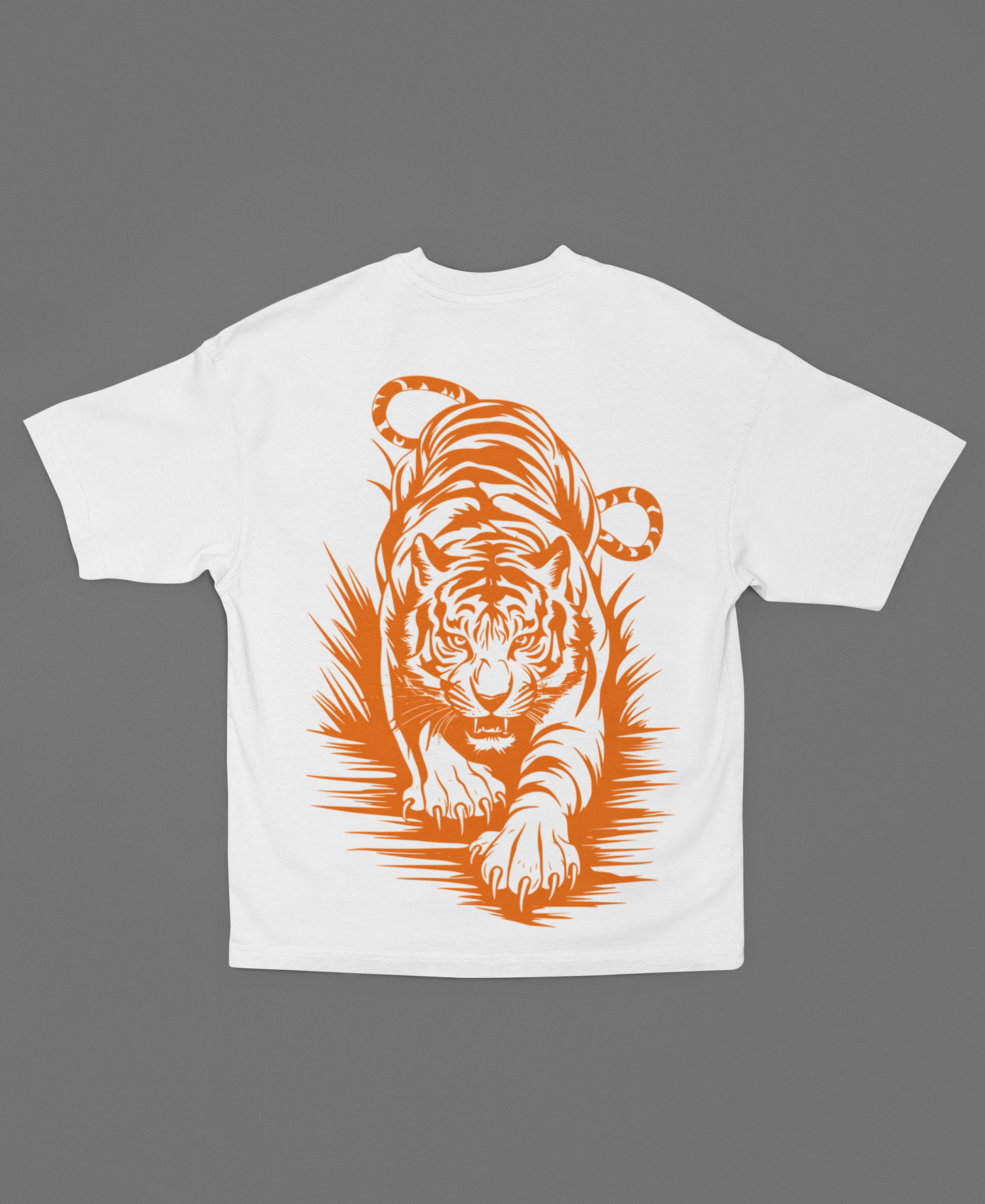 THE CROUCHING TIGER WHITE OVERSIZED T-SHIRT