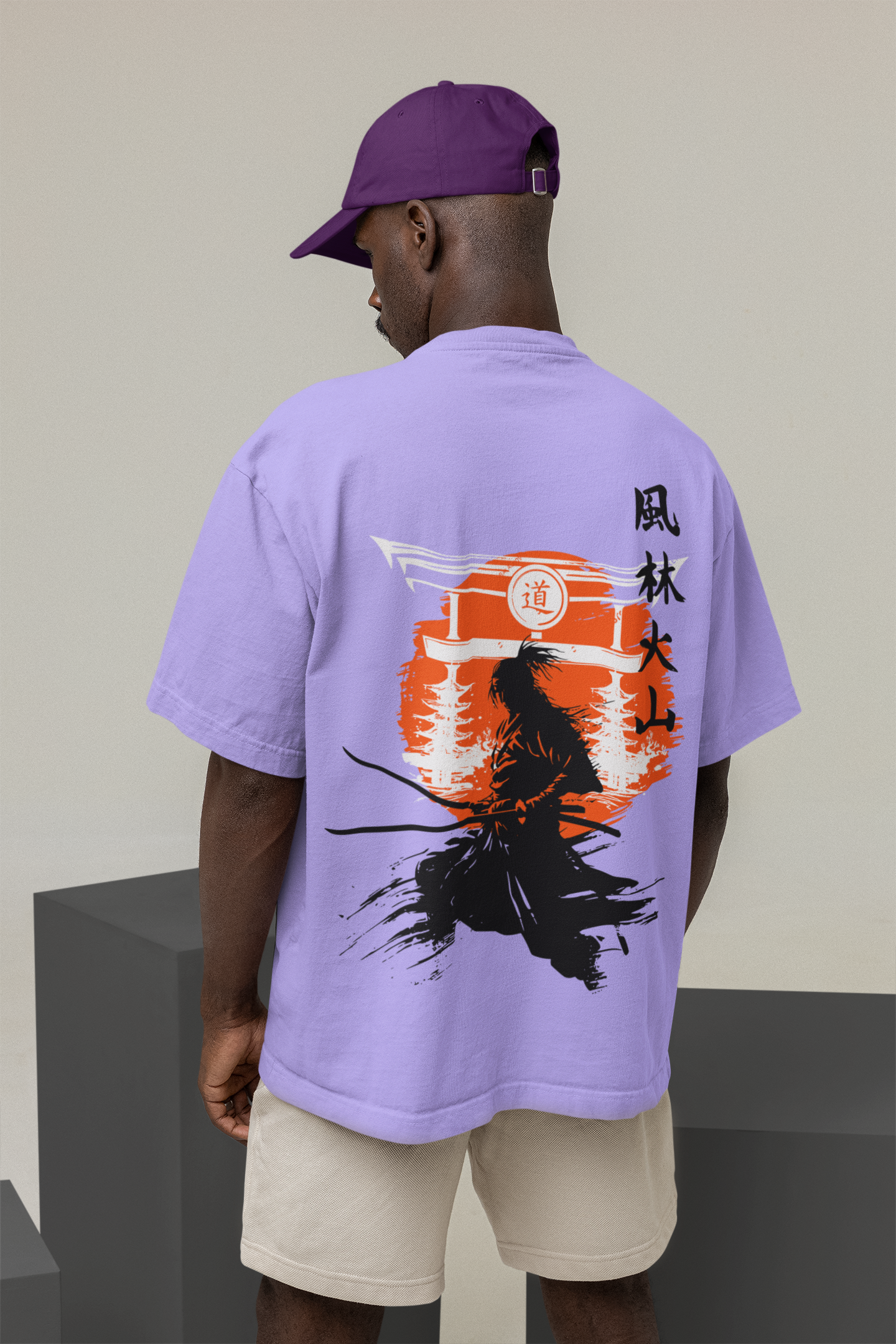 FURINKAZAN SAMURAI LAVENDER OVERSIZED T-SHIRT