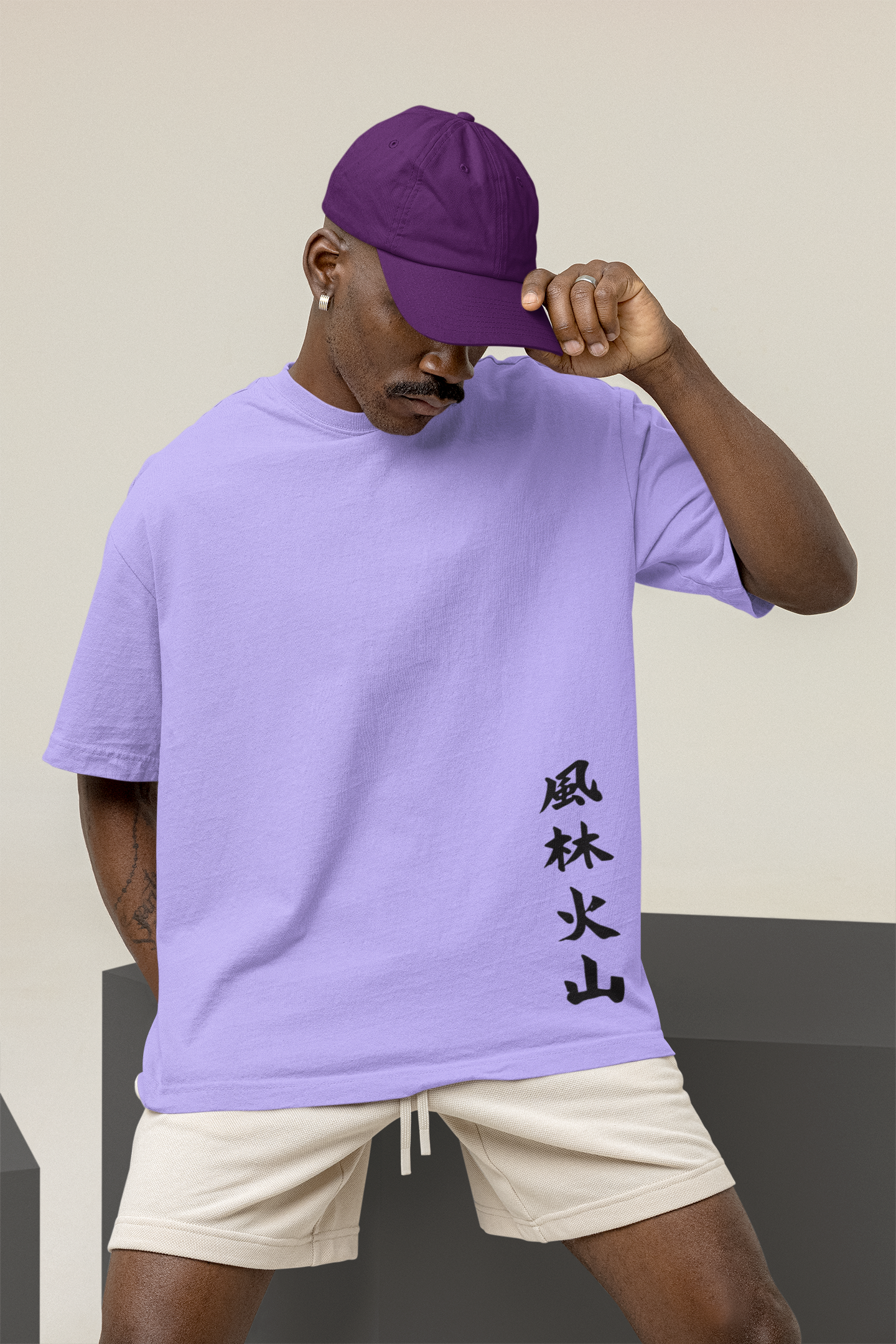 FURINKAZAN SAMURAI LAVENDER OVERSIZED T-SHIRT