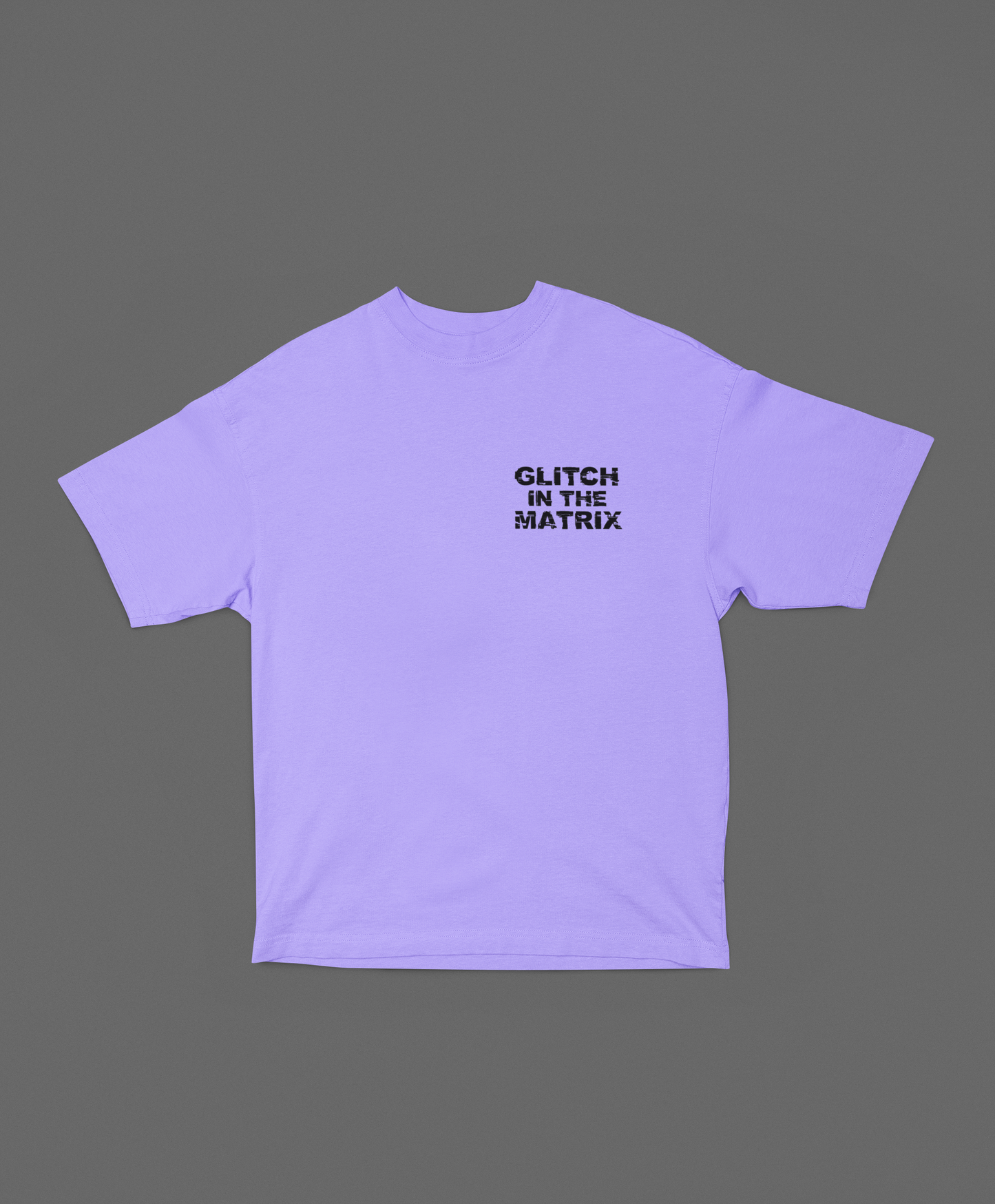 GLITCH IN THE MATRIX LAVENDER OVERSIZED TSHIRT