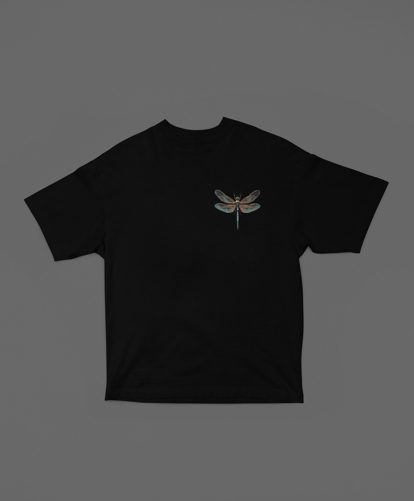 DRAGONFLY GRACEFUL PREDATOR BLACK OVERSIZED T-SHIRT