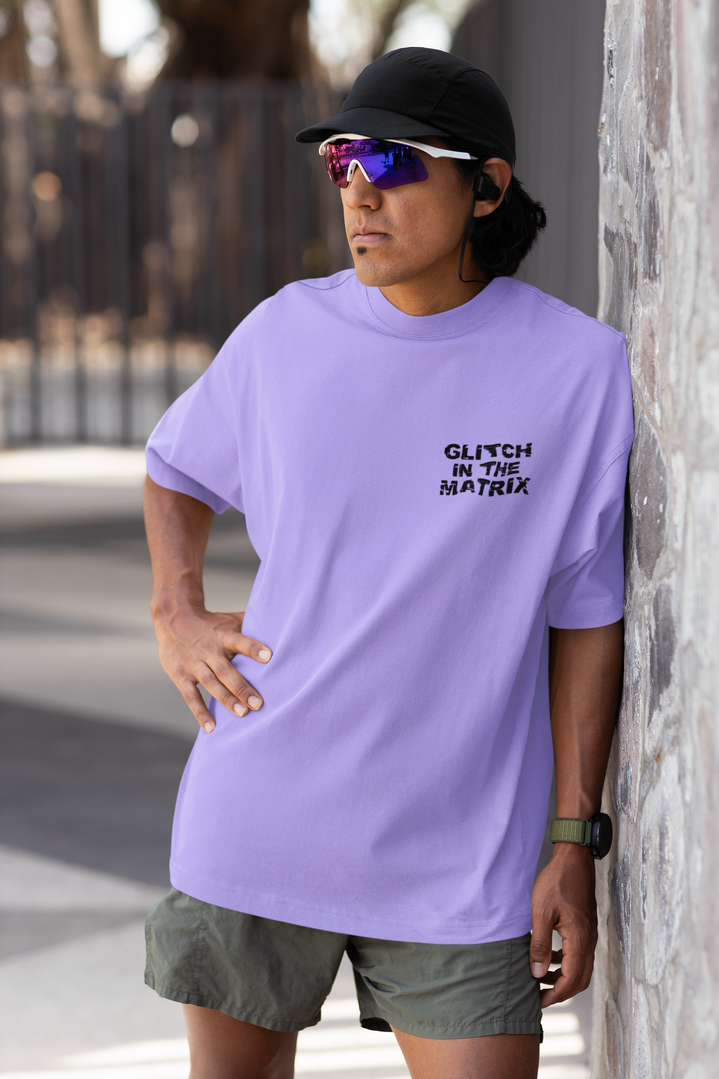 GLITCH IN THE MATRIX LAVENDER OVERSIZED TSHIRT