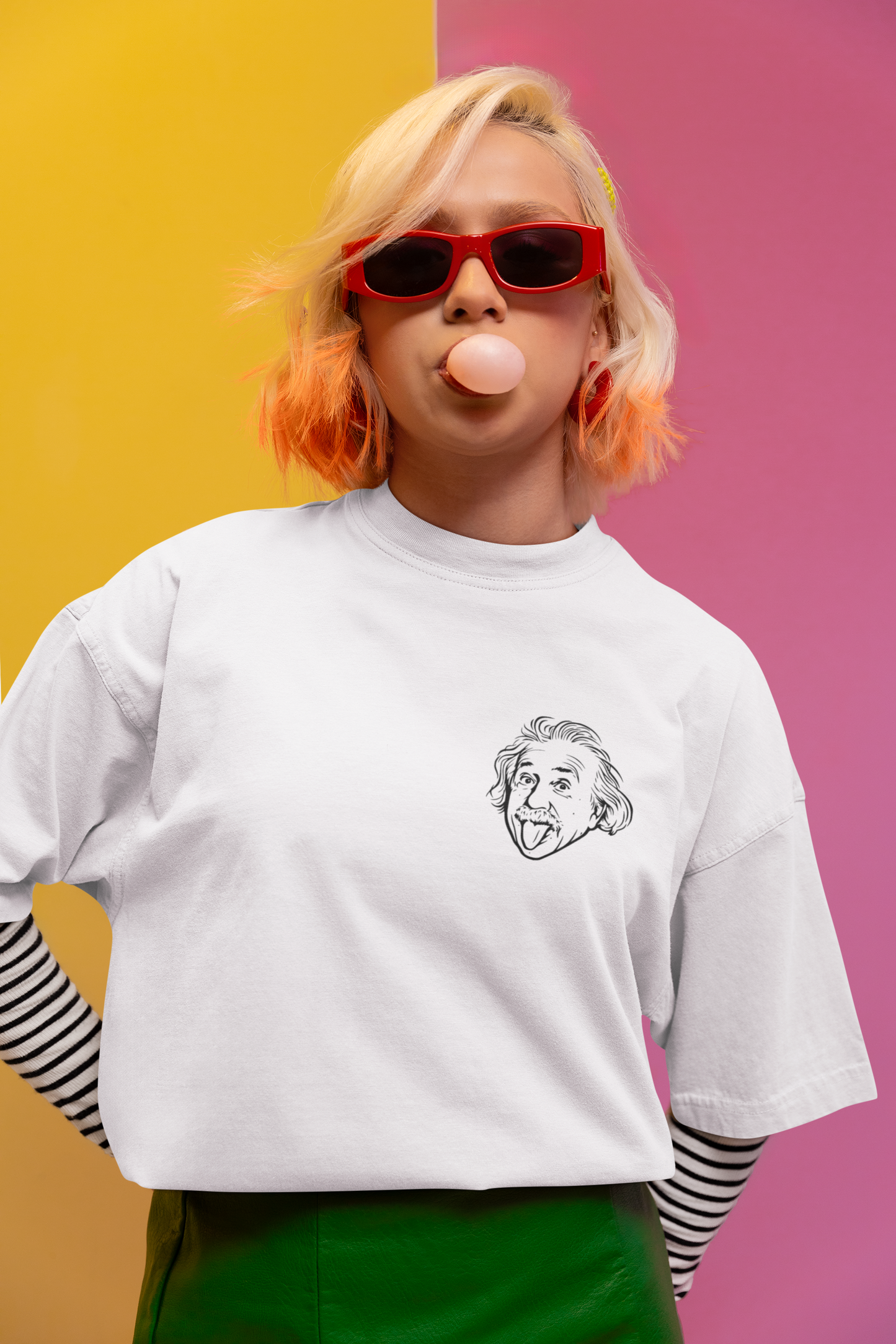 EINSTEIN ART IGNITES SOUL WHITE OVERSIZED T-SHIRT