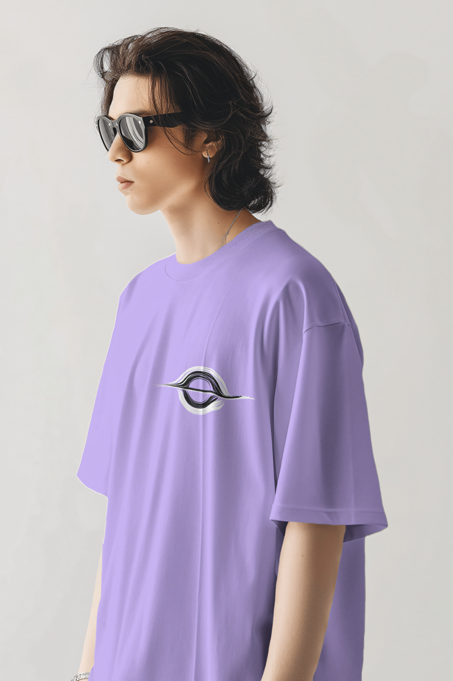 EVENT HORIZON BLACKHOLE LAVENDER OVERSIZED T-SHIRT