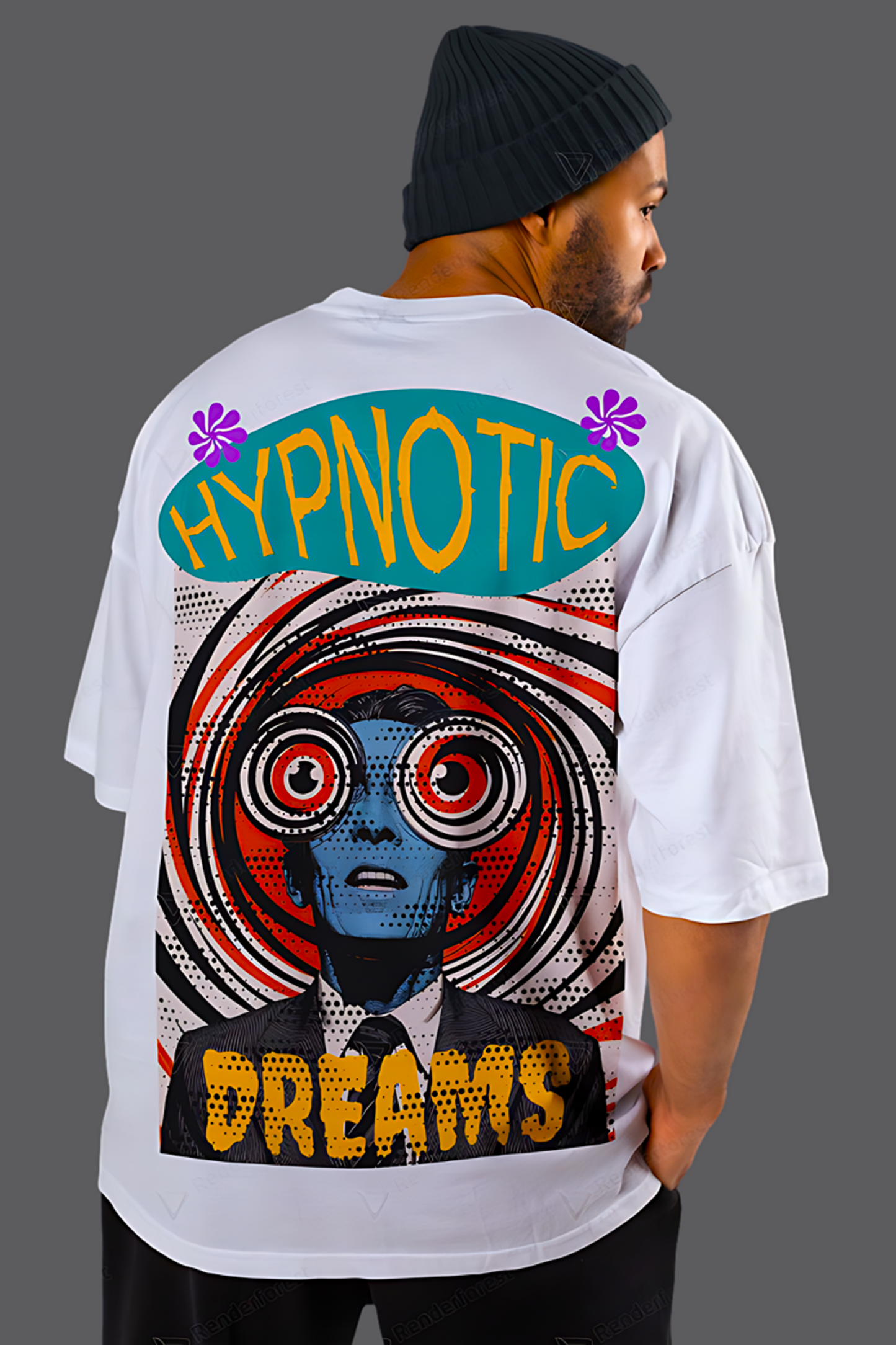 HYPNOTIC DREAMS WHITE OVERSIZED T-SHIRT