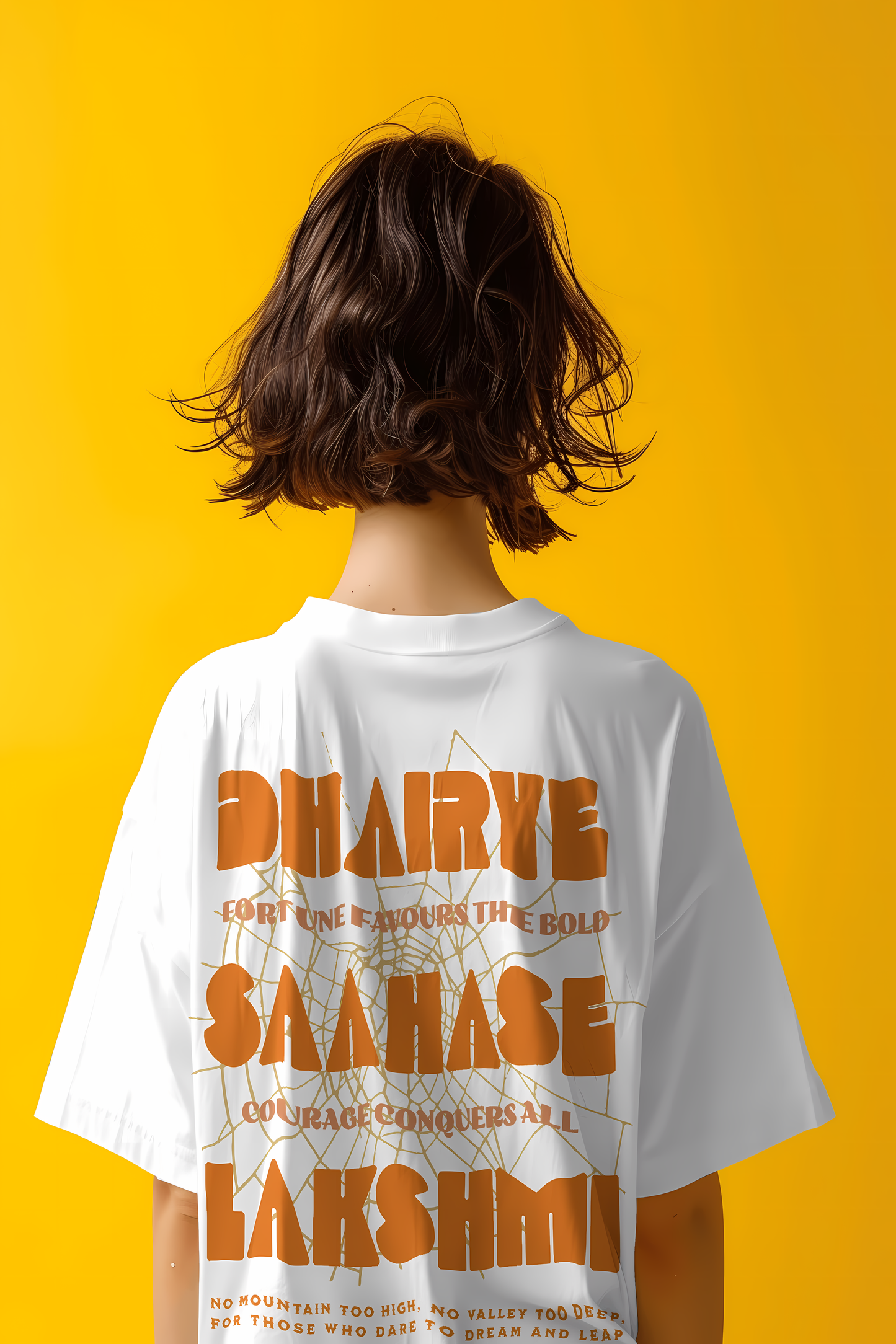 DHAIRYE SAAHASE LAKSHMI WHITE OVERSIZED T-SHIRT